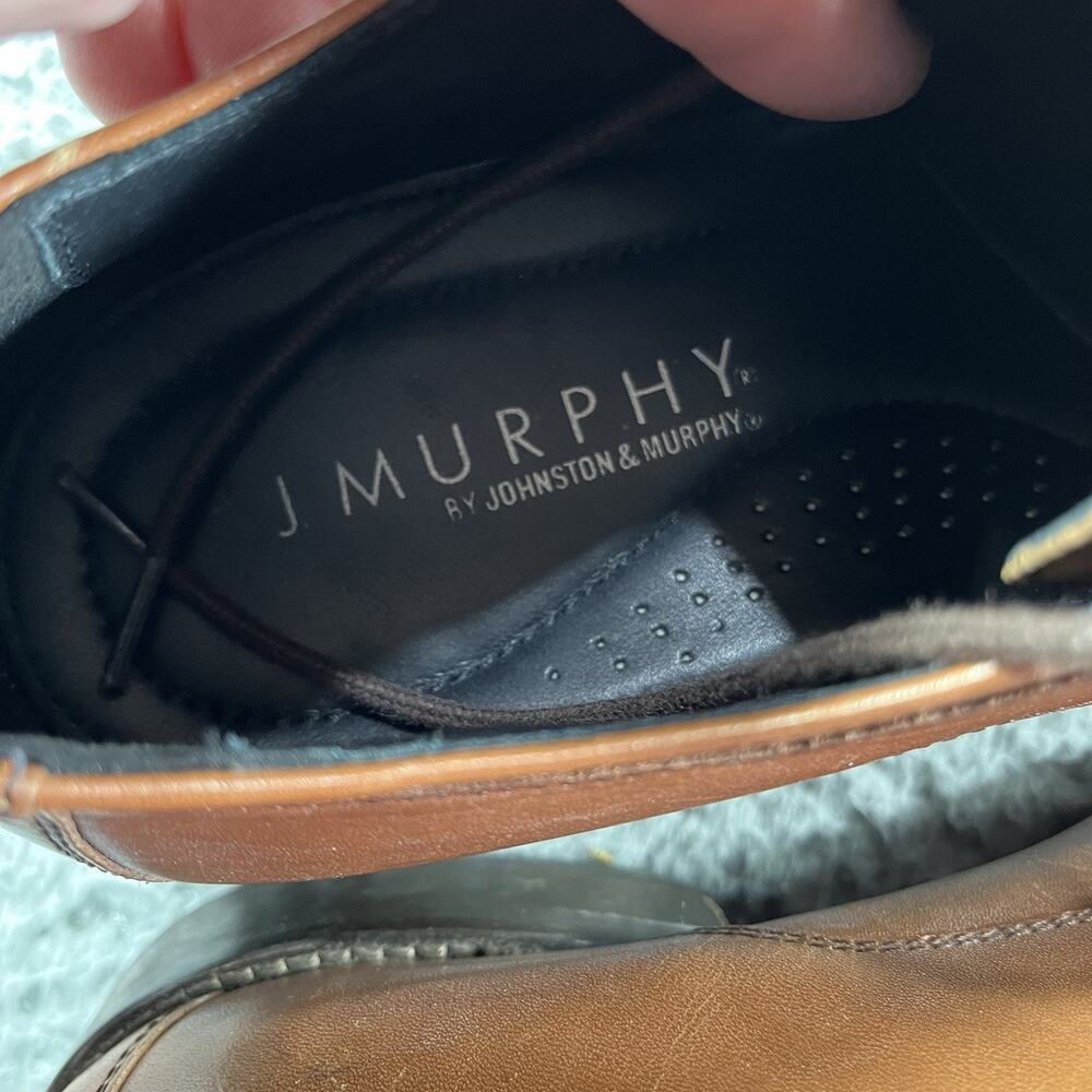 J Murphy by Johnston & Murphy Stanton Cap Toe Leather Dress Shoes Brown Mens 11M - Picture 7 of 9